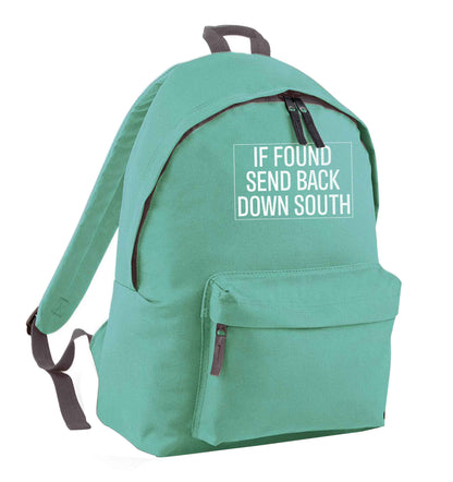 If found send back down South mint adults backpack