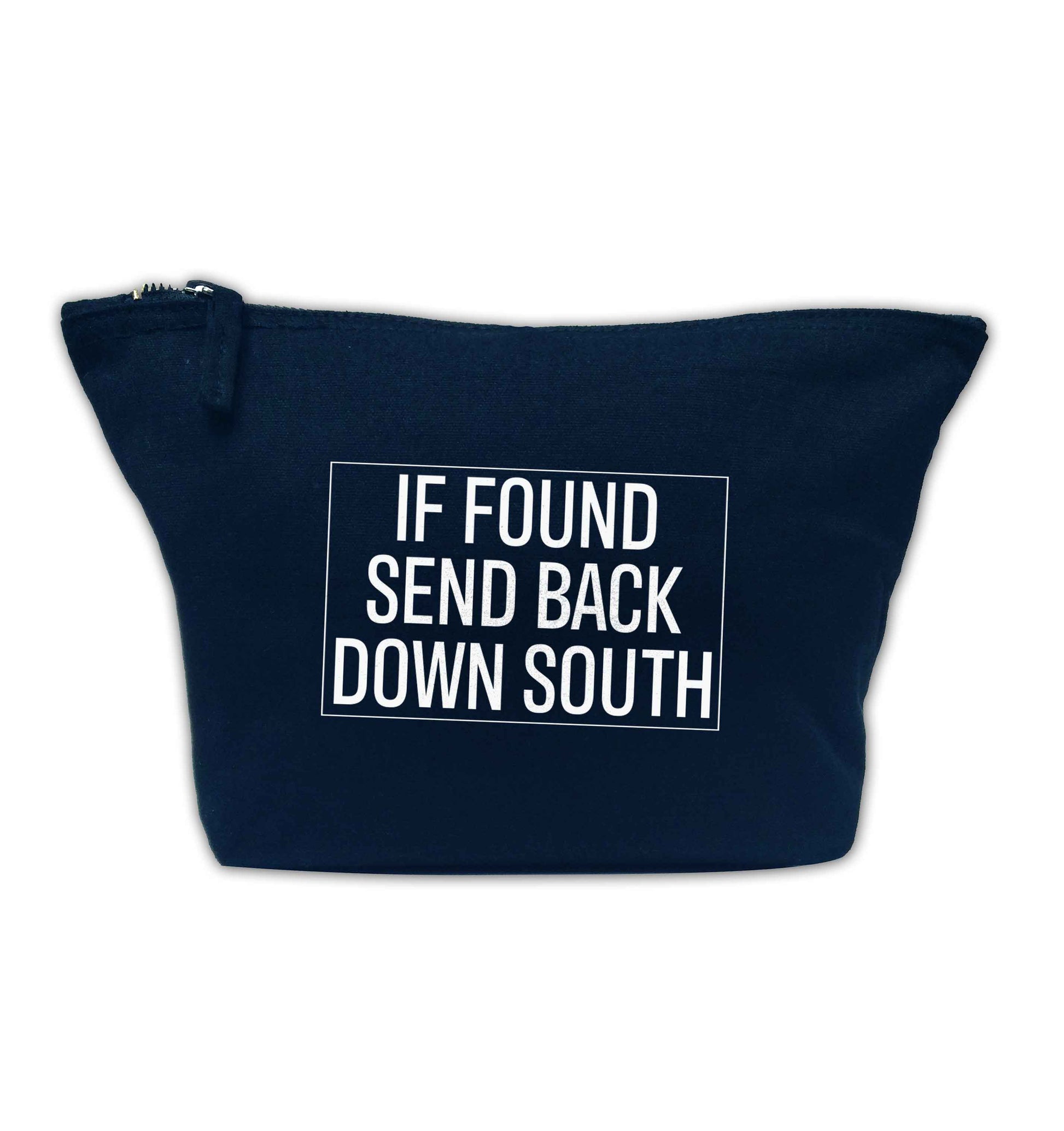 If found send back down South navy makeup bag