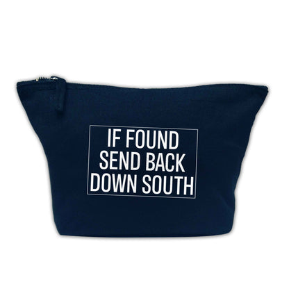 If found send back down South navy makeup bag