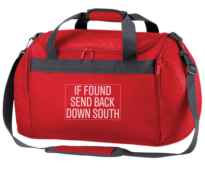 If found send back down South red holdall / duffel bag