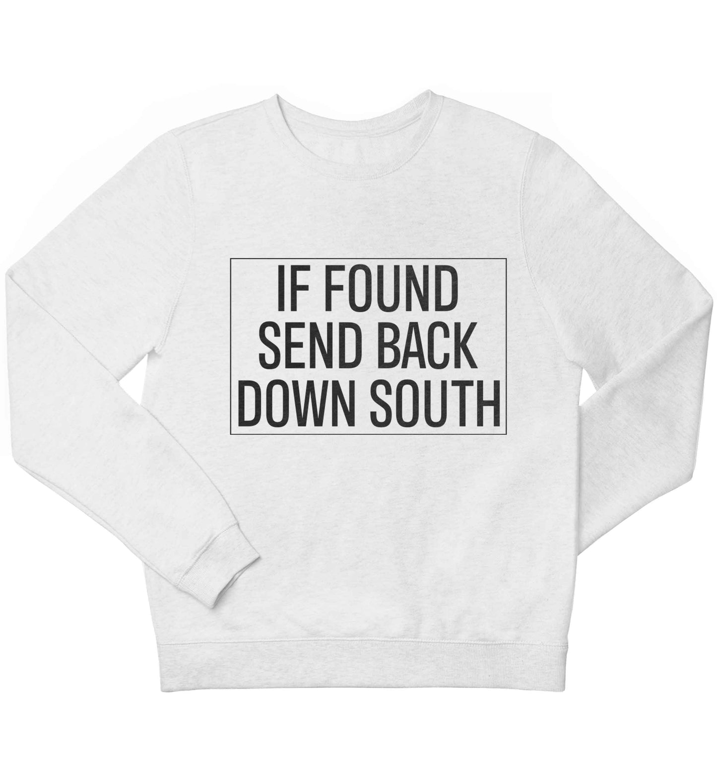 If found send back down South children's white sweater 12-13 Years