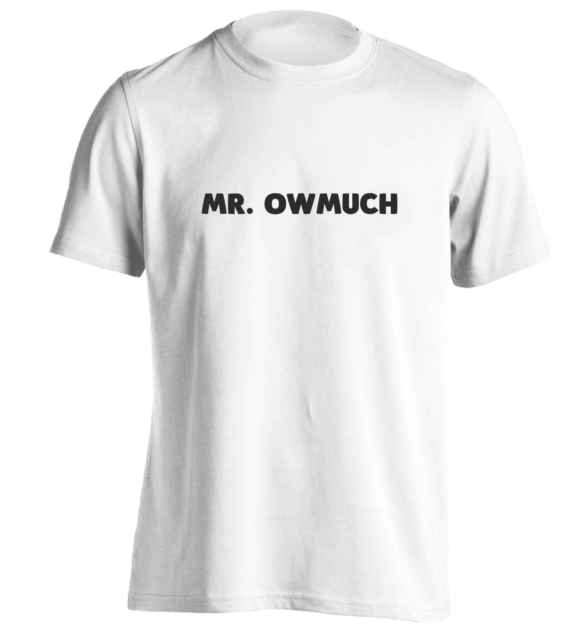 Mr owmuch adults unisex white Tshirt 2XL