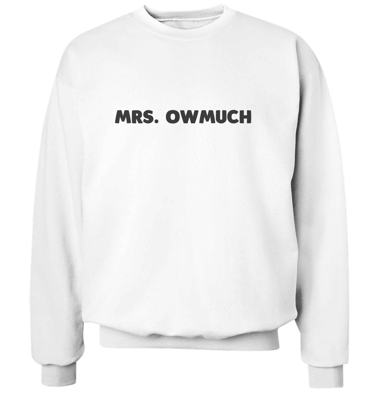 Mrs owmuch adult's unisex white sweater 2XL