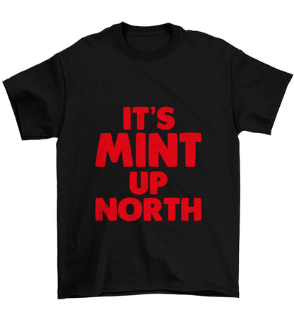 It's mint up North Children's black Tshirt 12-13 Years