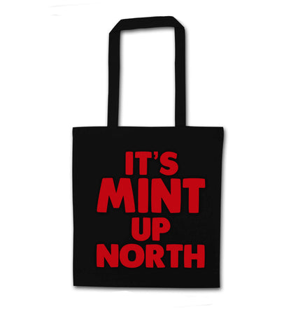 It's mint up North black tote bag