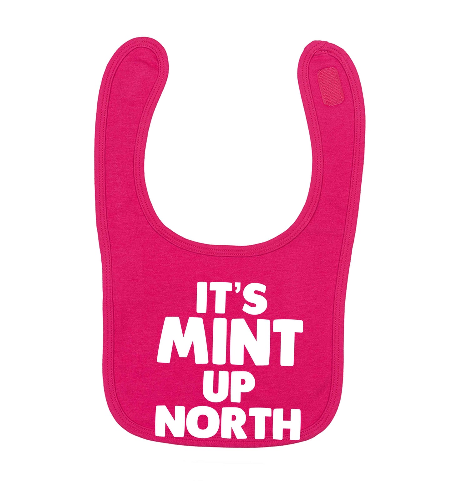 It's mint up North dark pink baby bib