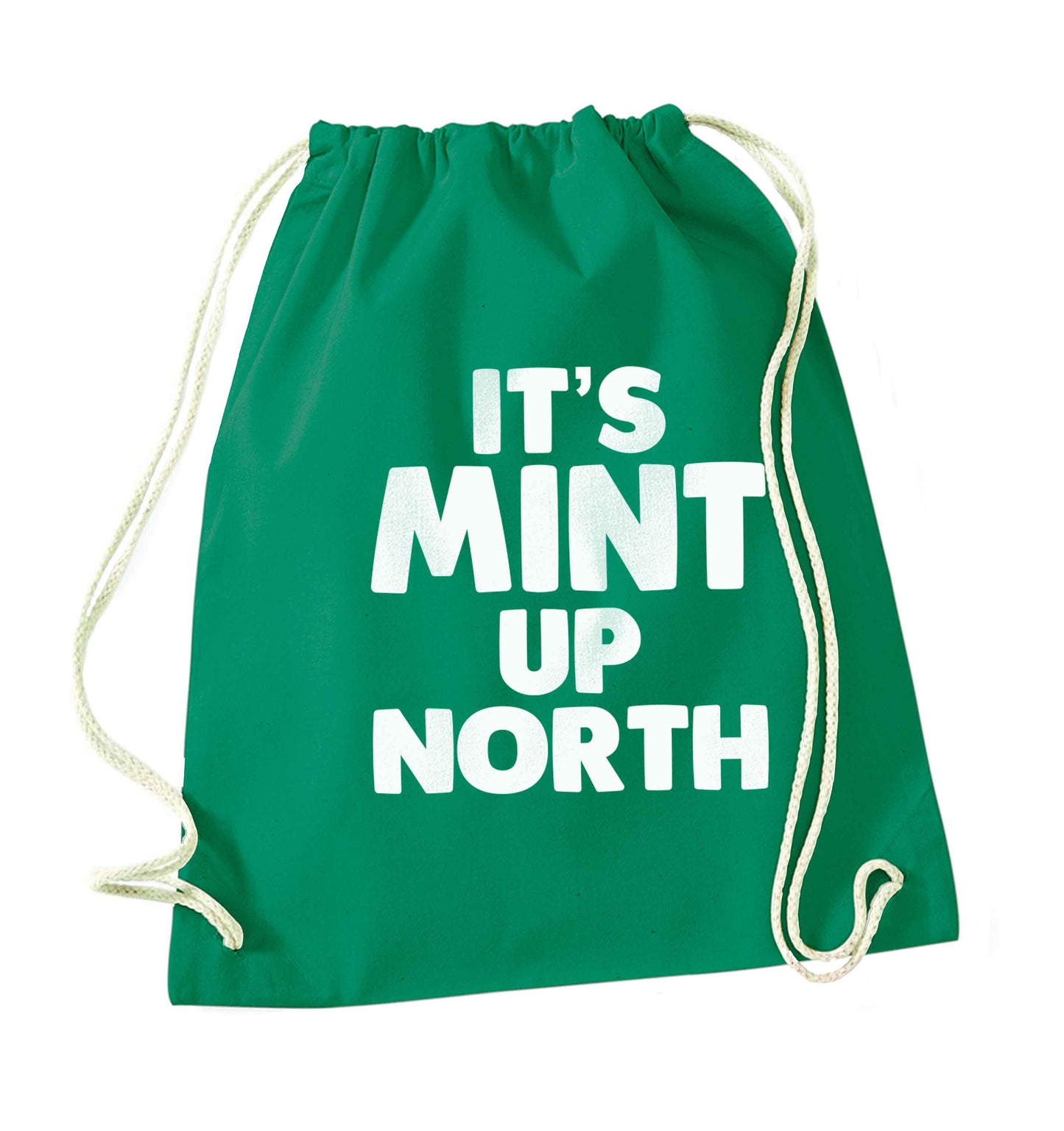 It's mint up North green drawstring bag