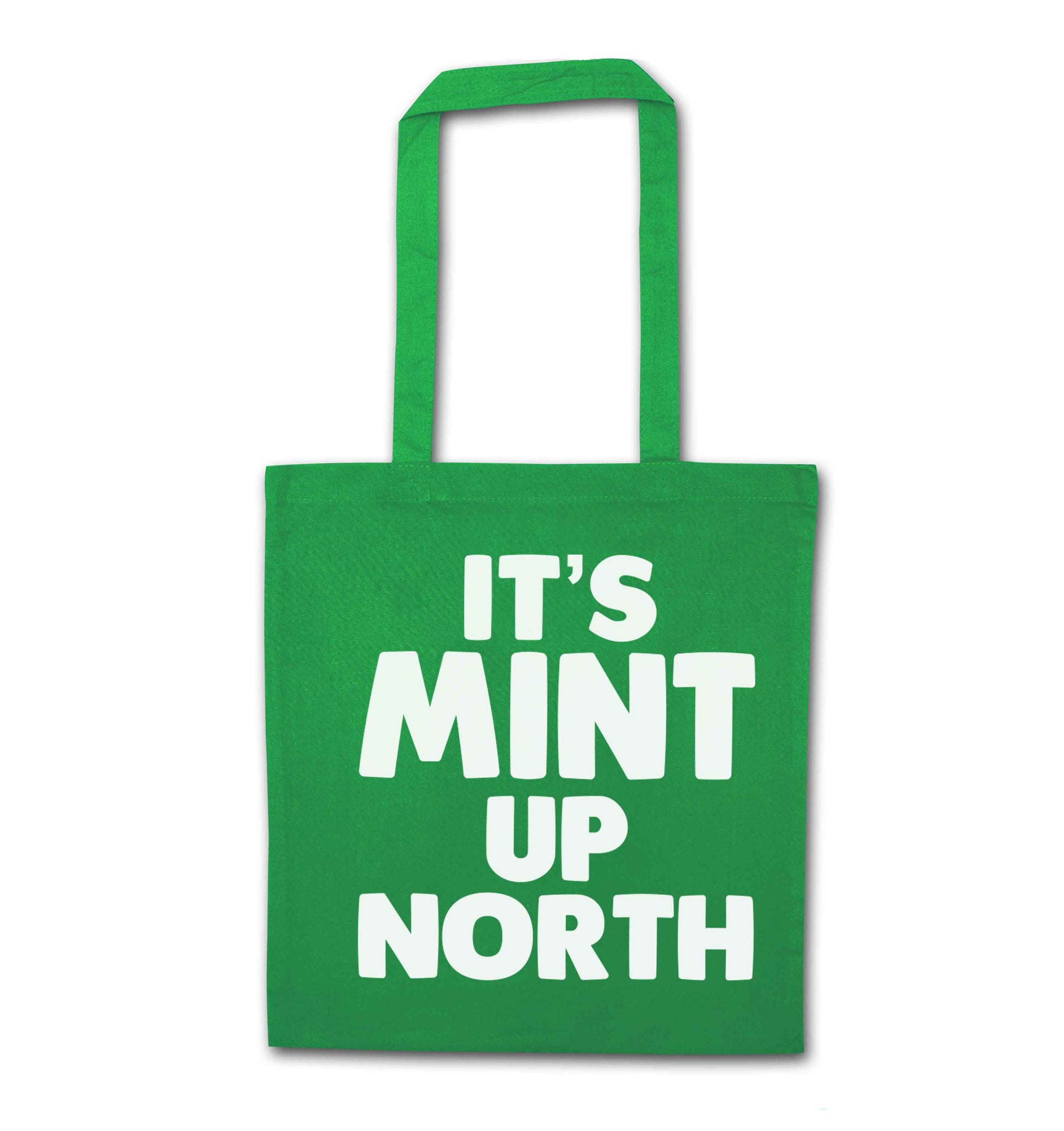 It's mint up North green tote bag