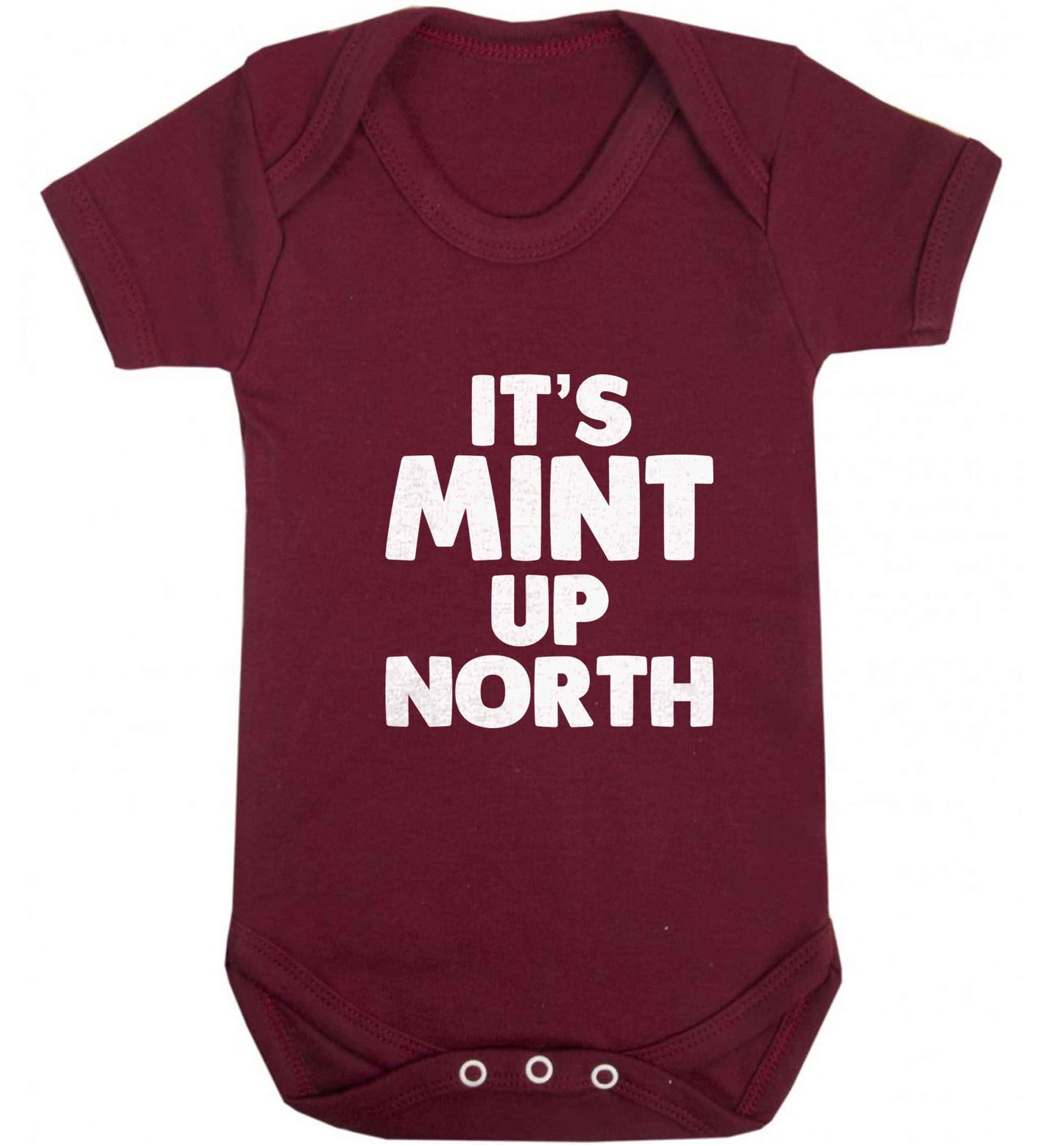It's mint up North baby vest maroon 18-24 months
