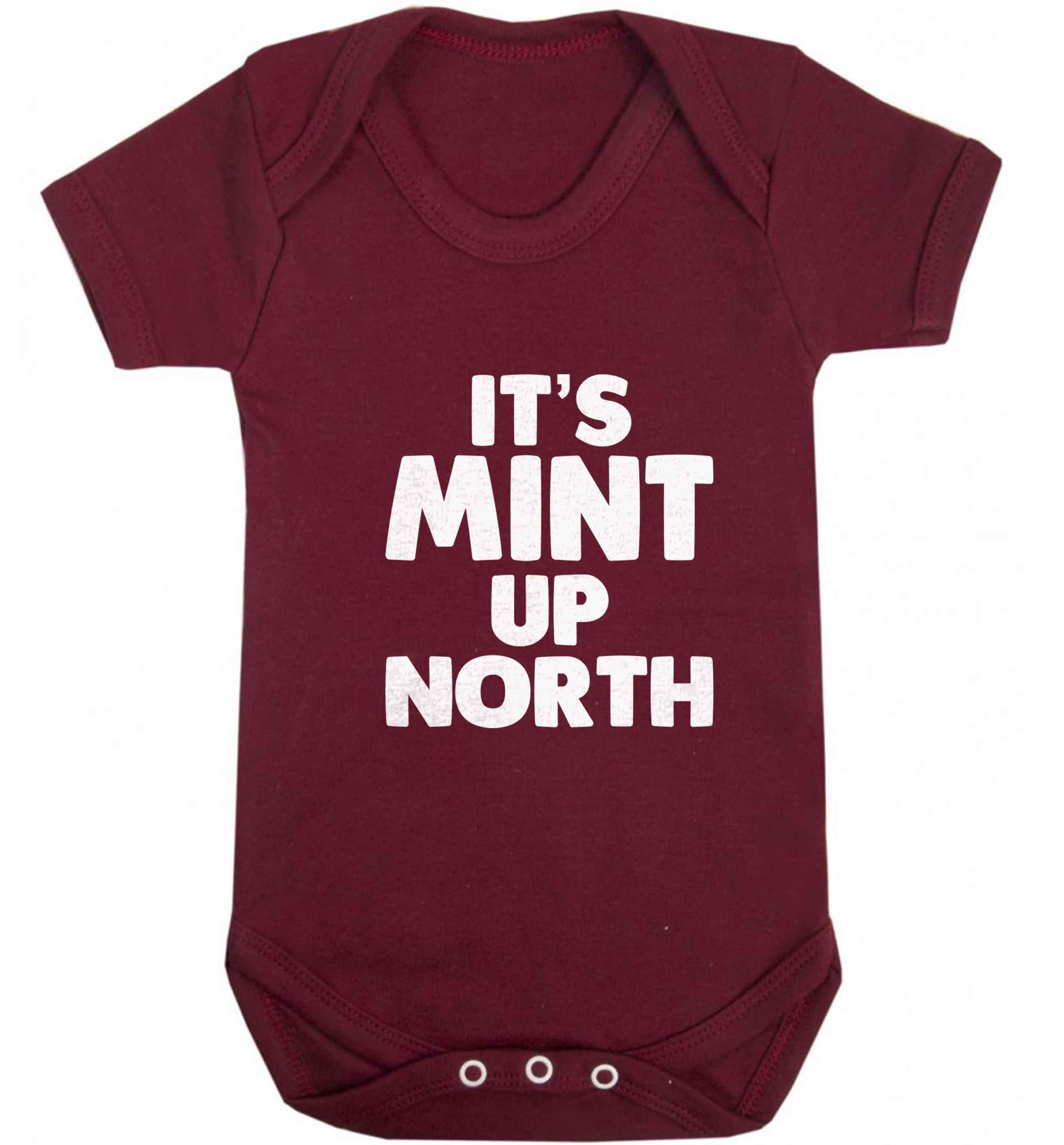 It's mint up North baby vest maroon 18-24 months