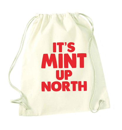 It's mint up North natural drawstring bag