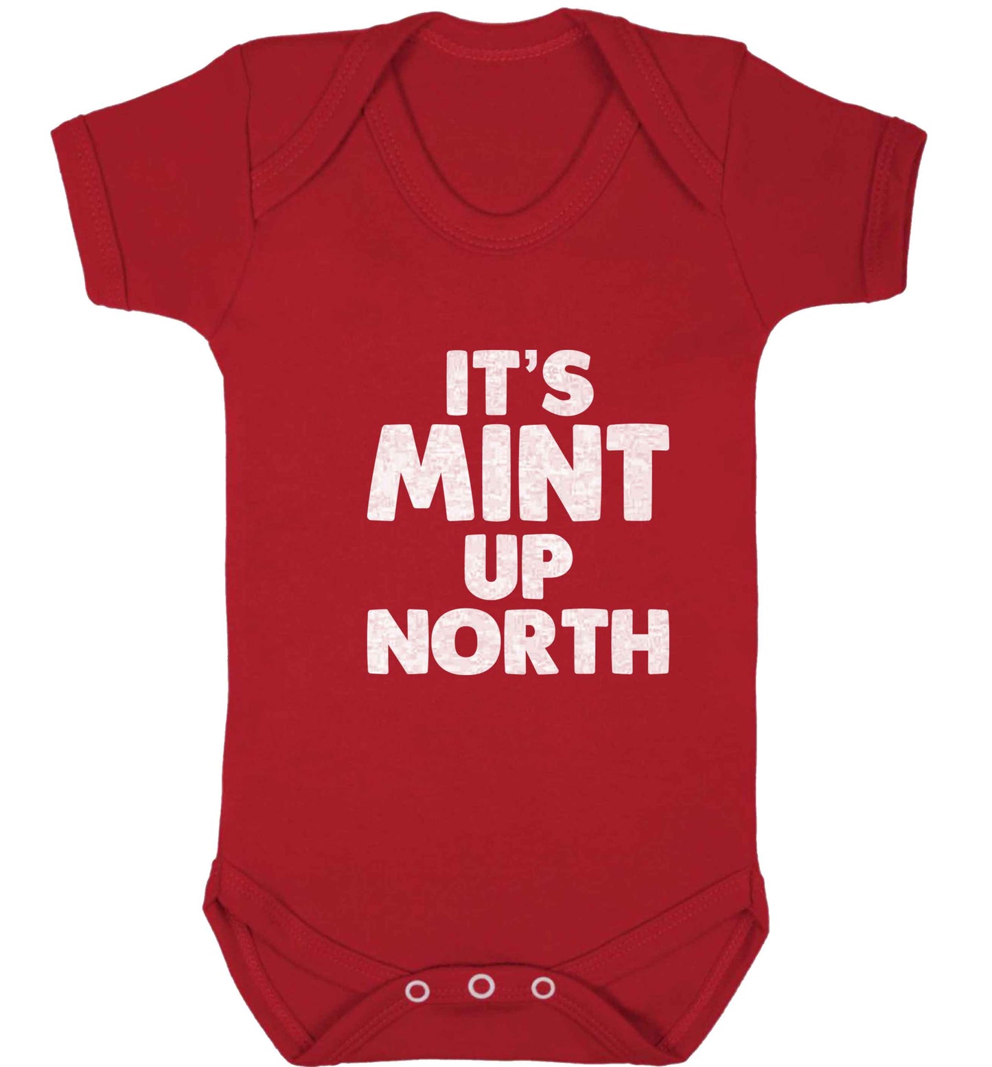 It's mint up North baby vest red 18-24 months