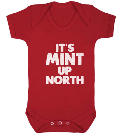It's mint up North baby vest red 18-24 months
