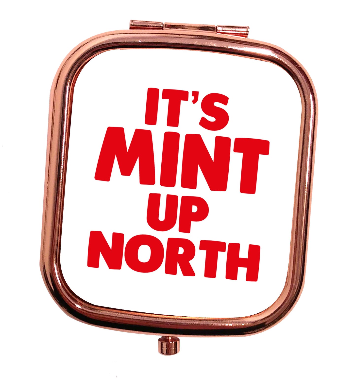 It's mint up North rose gold square pocket mirror