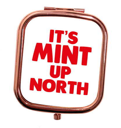 It's mint up North rose gold square pocket mirror