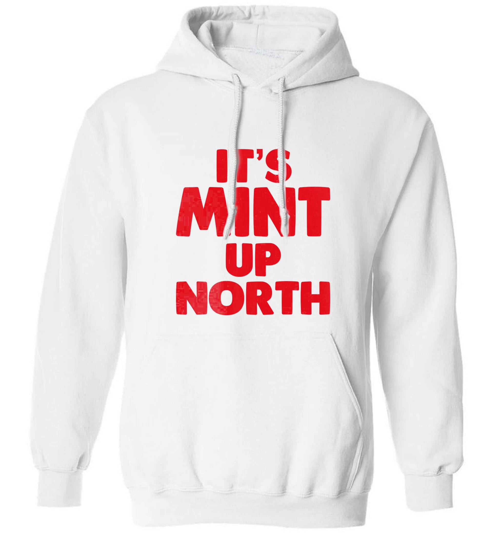 It's mint up North adults unisex white hoodie 2XL