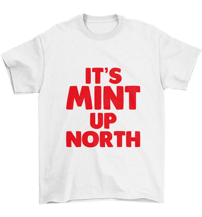 It's mint up North Children's white Tshirt 12-13 Years