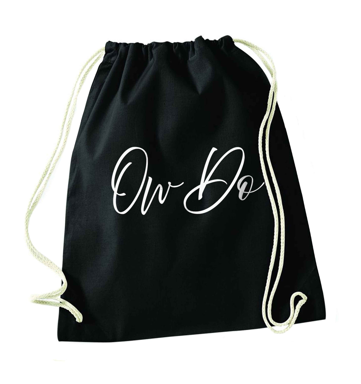 Ow do black drawstring bag
