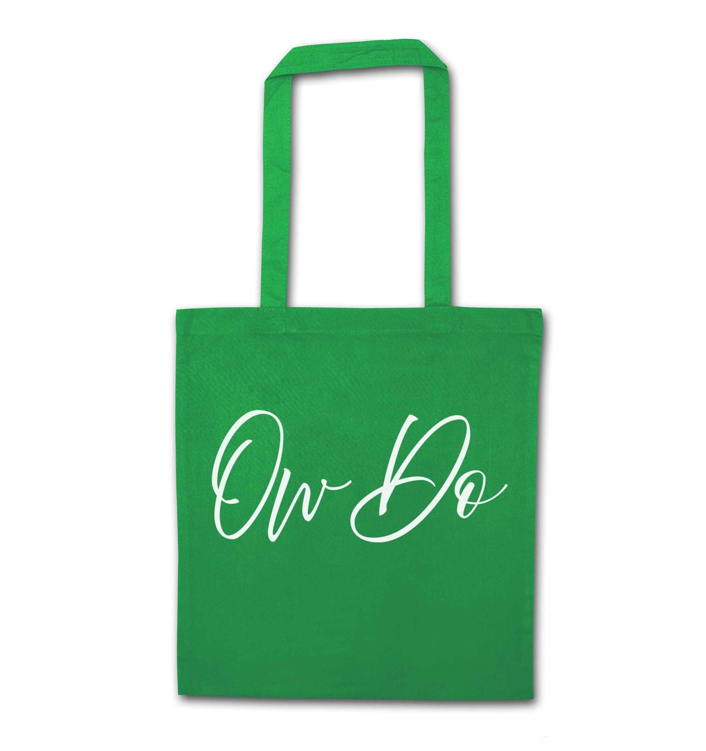 Ow do green tote bag