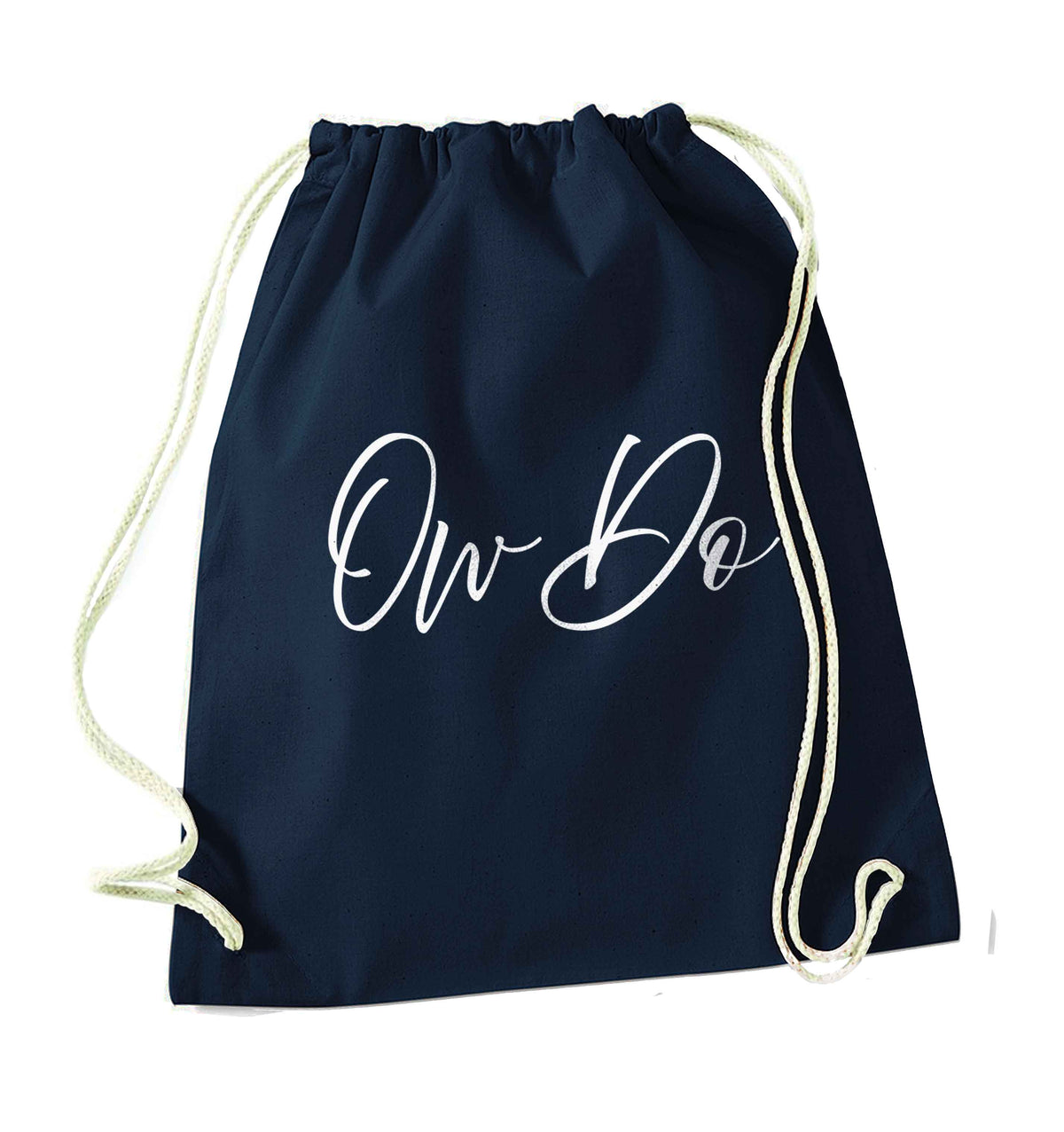 Ow do navy drawstring bag