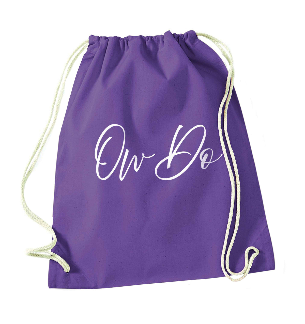 Ow do purple drawstring bag