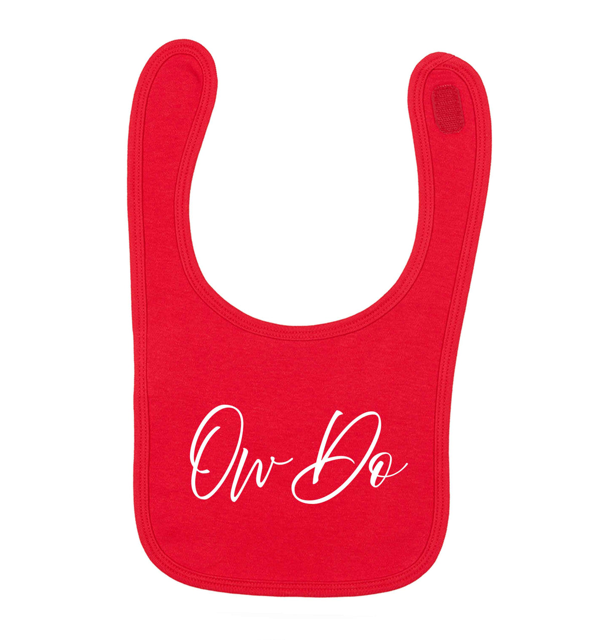 Ow do red baby bib
