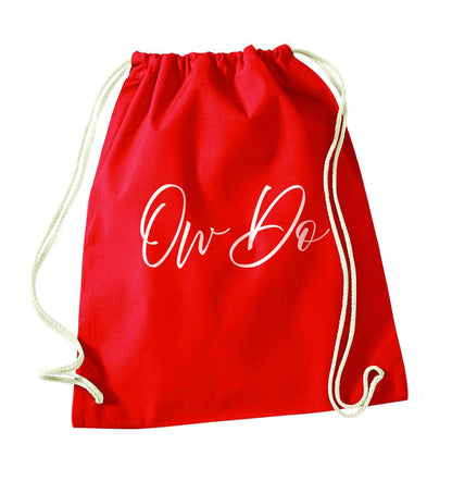 Ow do red drawstring bag 