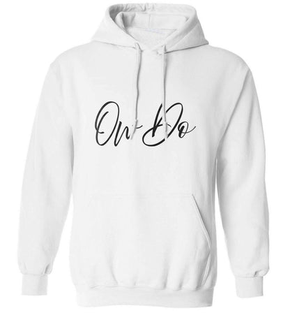 Ow do adults unisex white hoodie 2XL