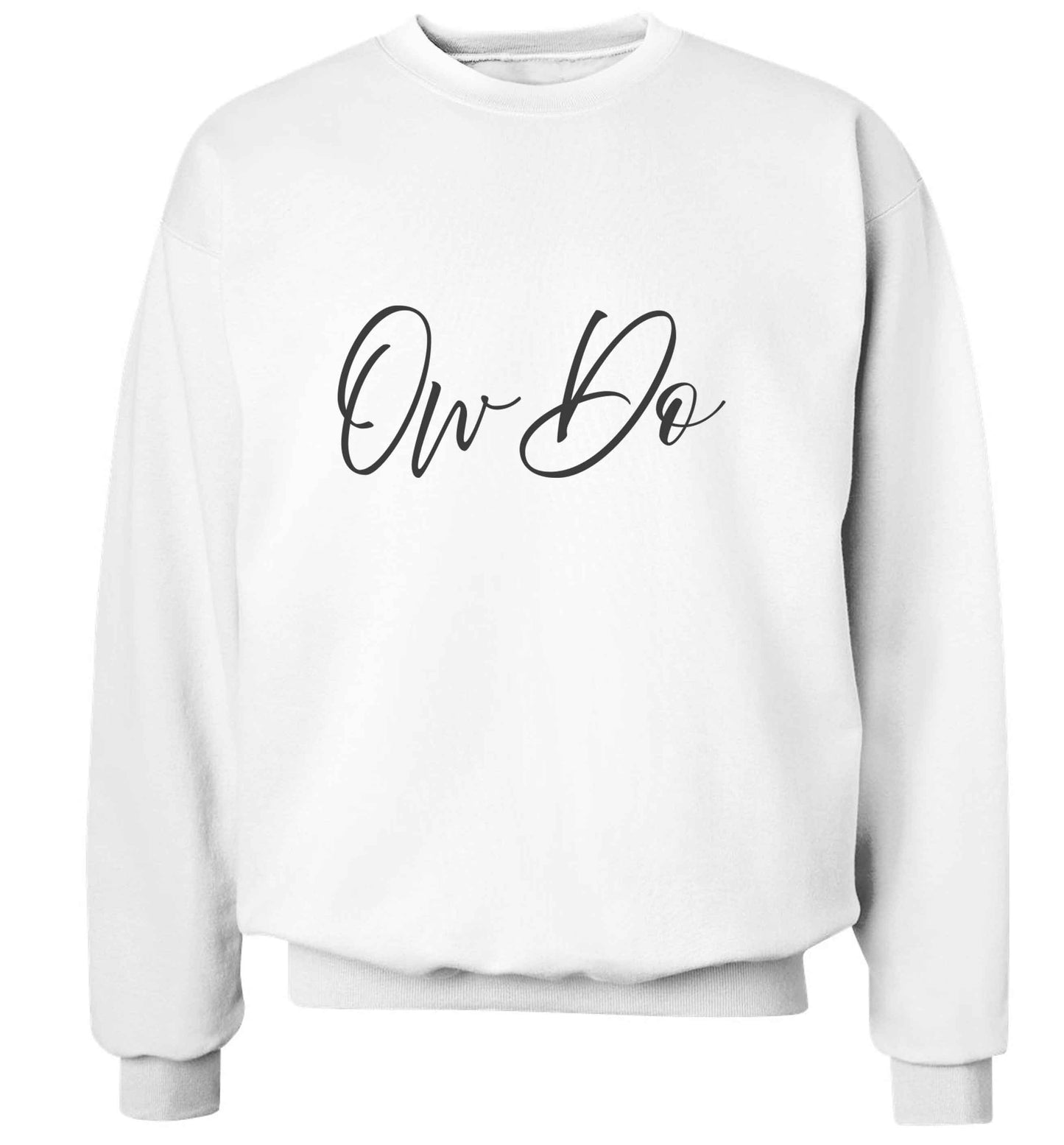 Ow do adult's unisex white sweater 2XL