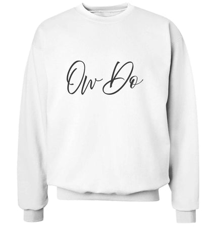 Ow do adult's unisex white sweater 2XL