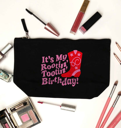 It's my rootin' tootin' birthday! black makeup bag