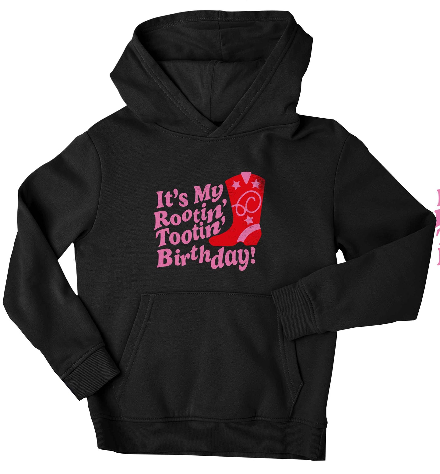 It's my rootin' tootin' birthday! children's black hoodie 12-13 Years