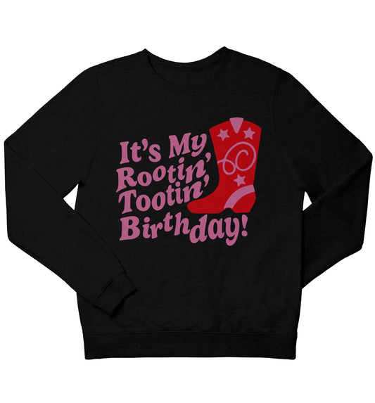 It's my rootin' tootin' birthday! children's black sweater 12-13 Years