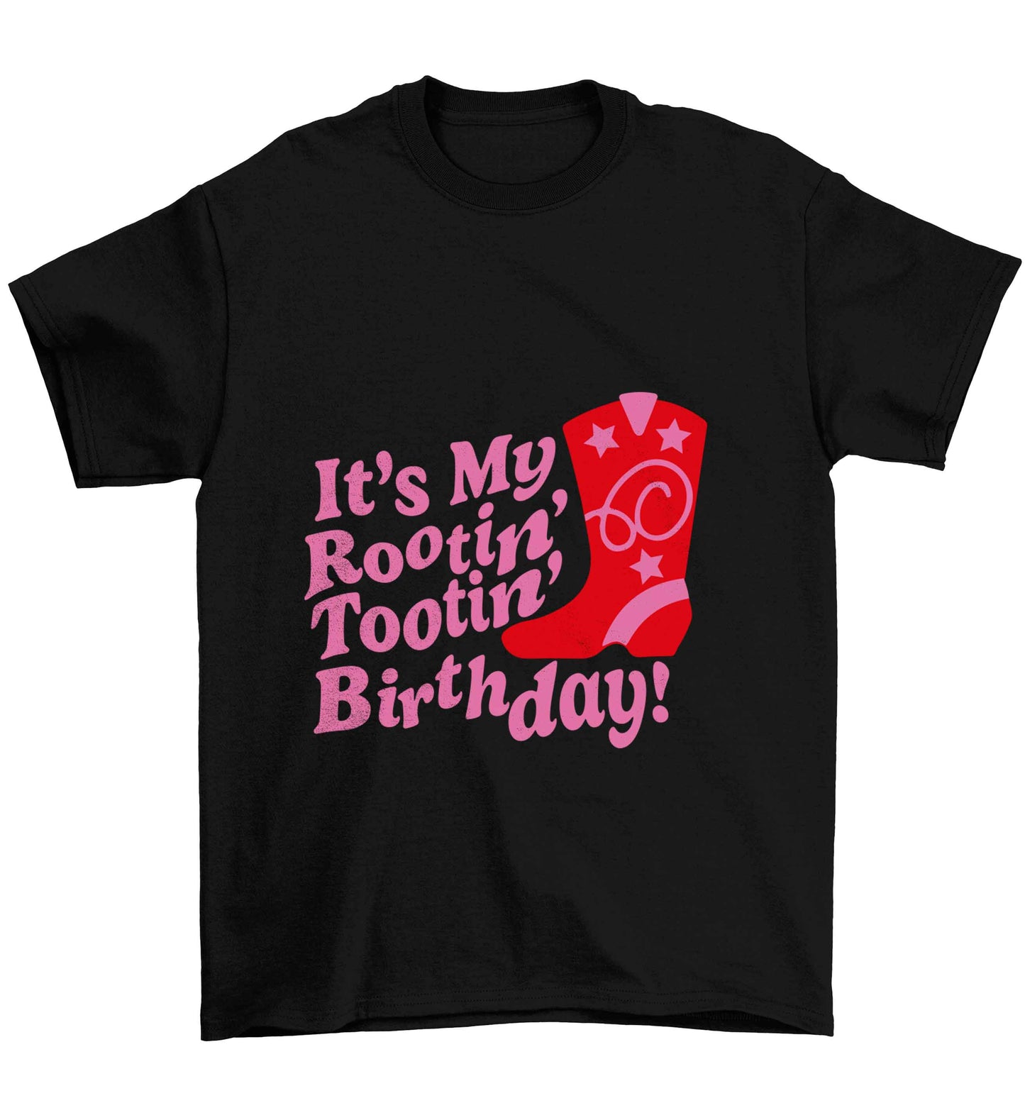 It's my rootin' tootin' birthday! Children's black Tshirt 12-13 Years