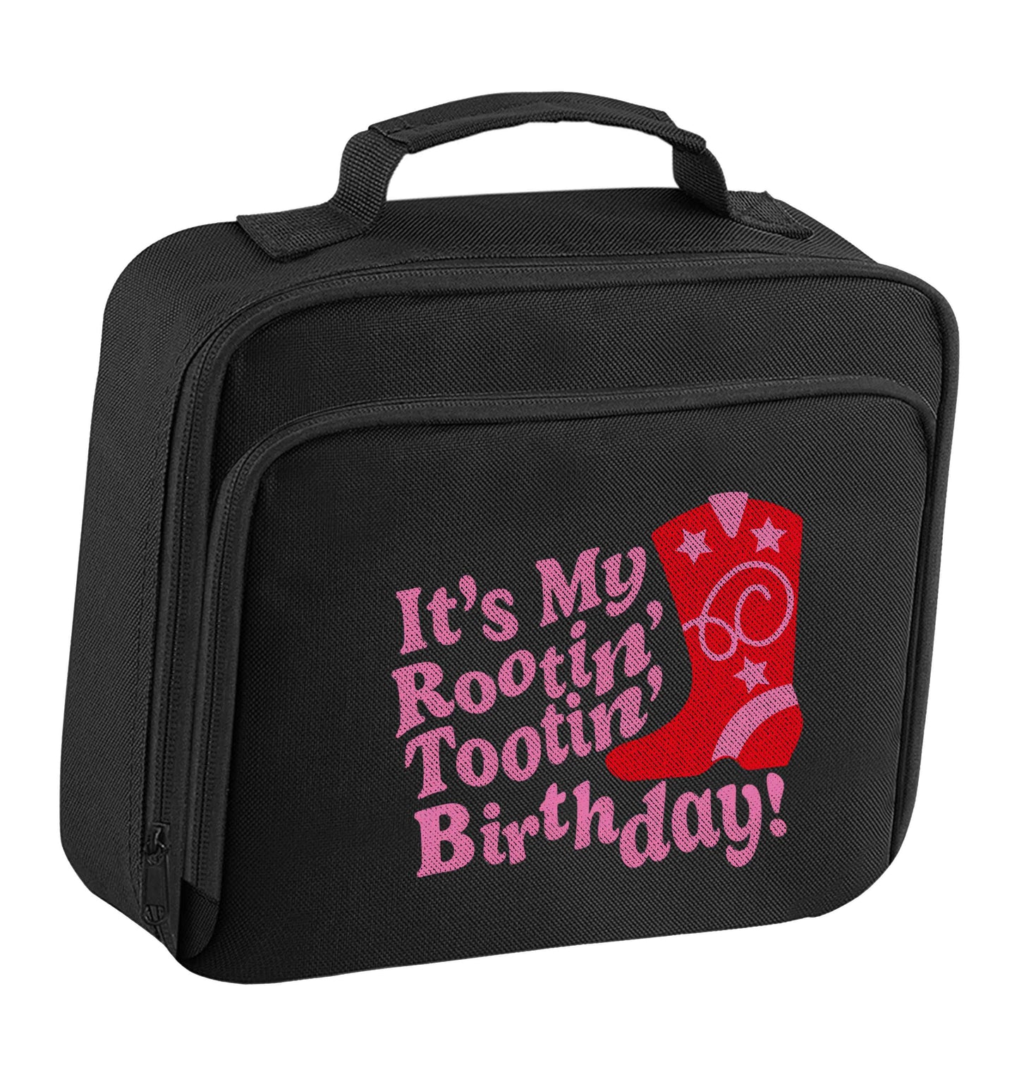 It's my rootin' tootin' birthday! insulated black lunch bag cooler