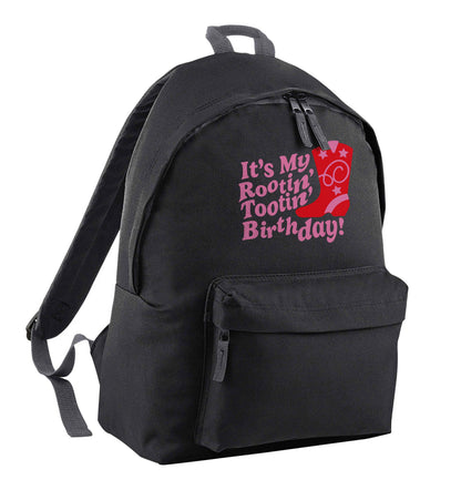 It's my rootin' tootin' birthday! black adults backpack