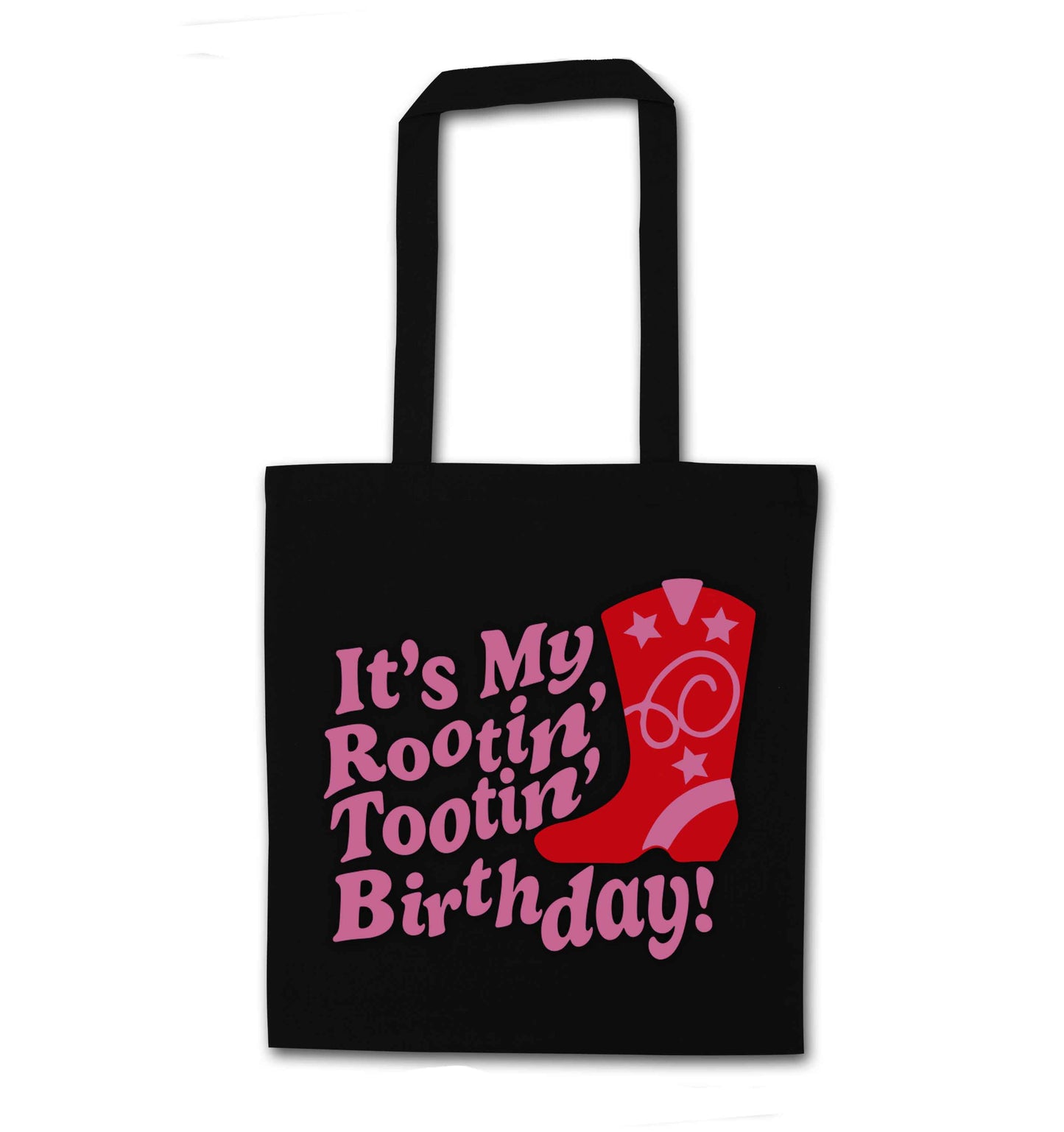It's my rootin' tootin' birthday! black tote bag