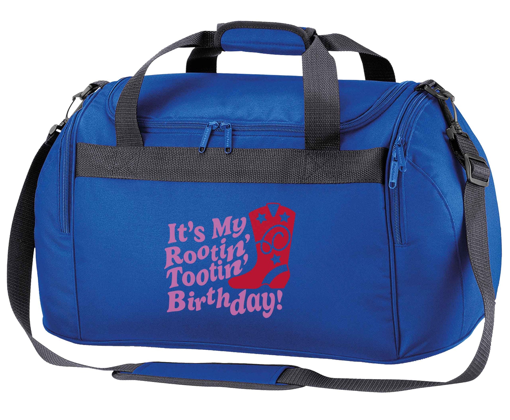 It's my rootin' tootin' birthday! royal blue holdall / duffel bag