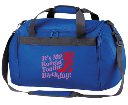 It's my rootin' tootin' birthday! royal blue holdall / duffel bag