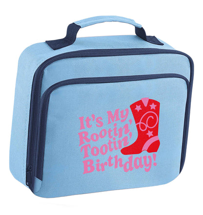 It's my rootin' tootin' birthday! insulated blue lunch bag cooler
