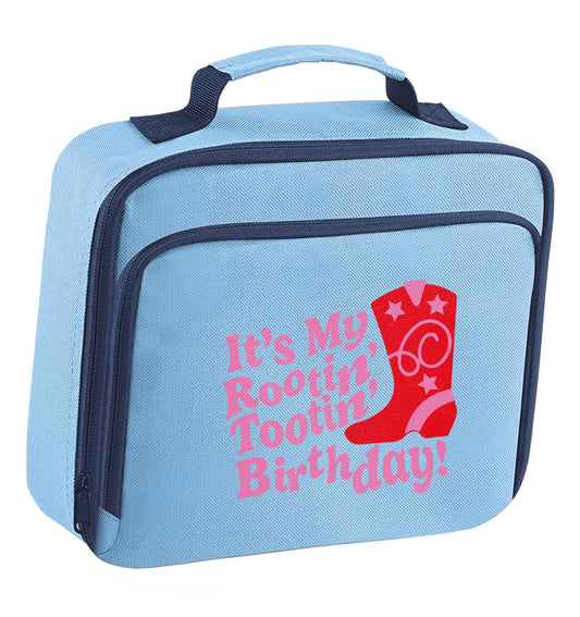 It's my rootin' tootin' birthday! insulated blue lunch bag cooler