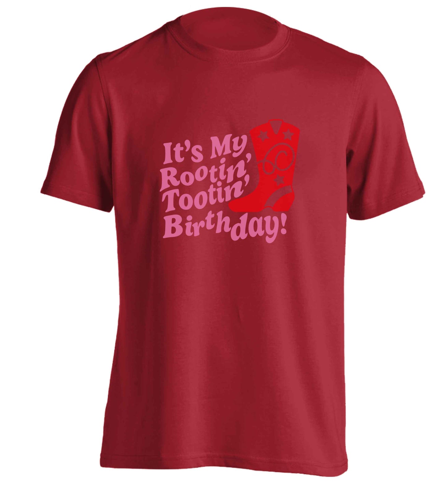 It's my rootin' tootin' birthday! adults unisex red Tshirt 2XL