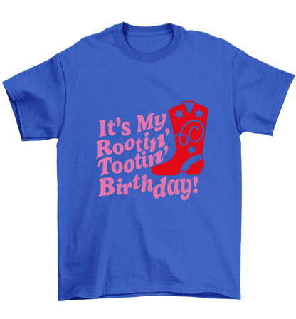 It's my rootin' tootin' birthday! Children's blue Tshirt 12-13 Years