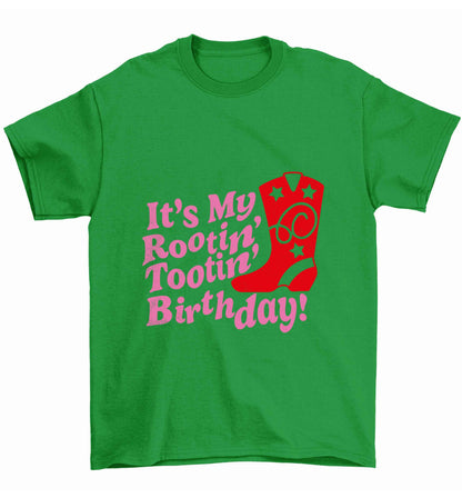 It's my rootin' tootin' birthday! Children's green Tshirt 12-13 Years