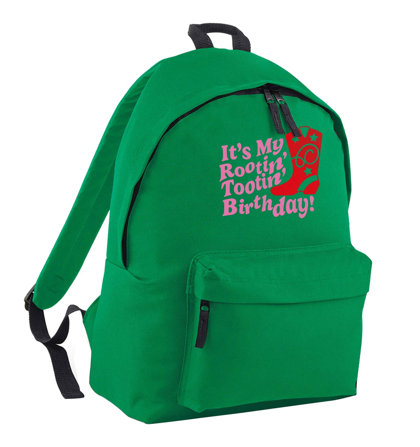 It's my rootin' tootin' birthday! green adults backpack