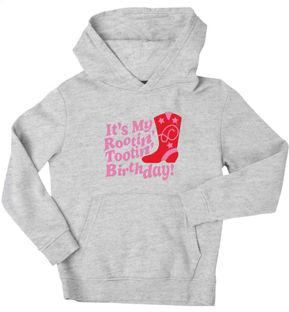 It's my rootin' tootin' birthday! children's grey hoodie 12-13 Years
