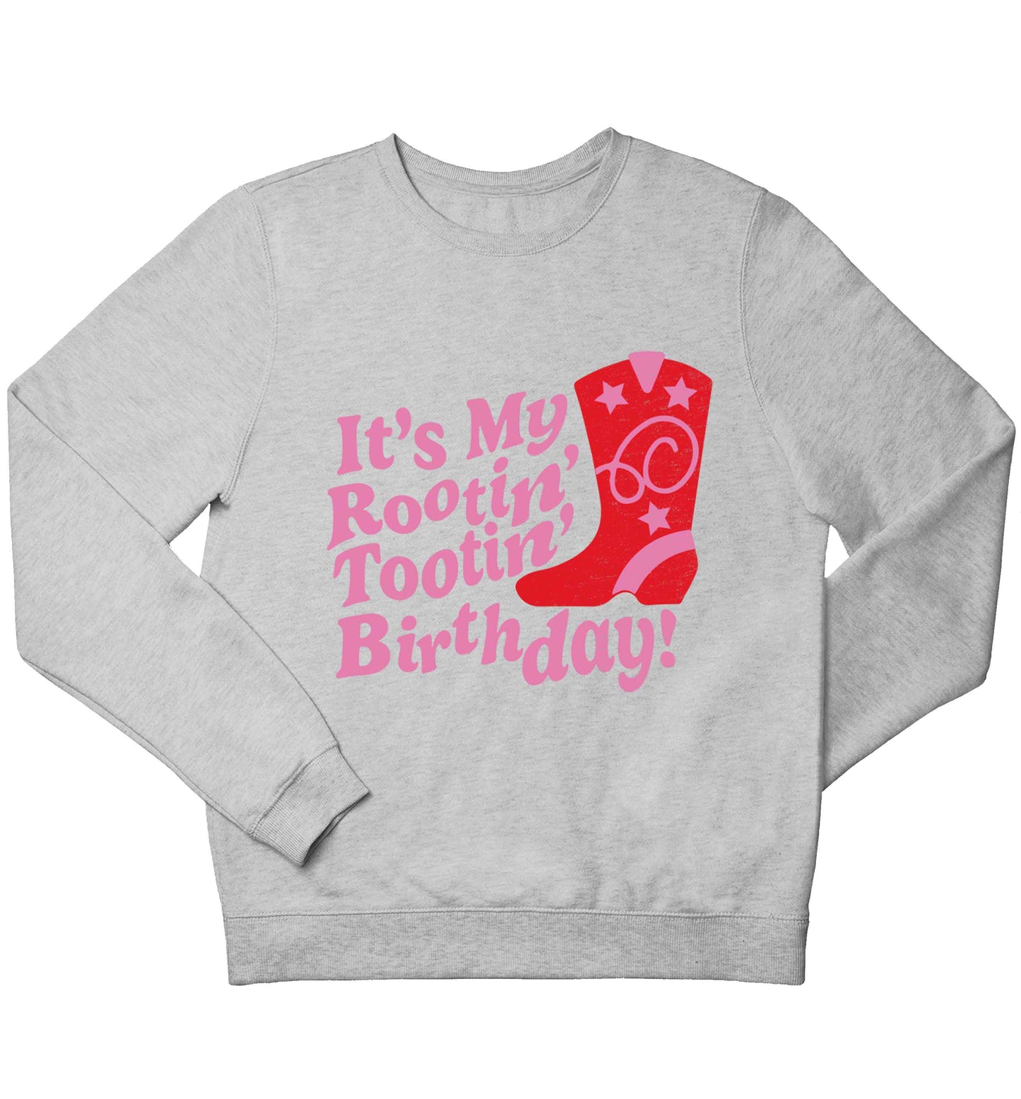 It's my rootin' tootin' birthday! children's grey sweater 12-13 Years