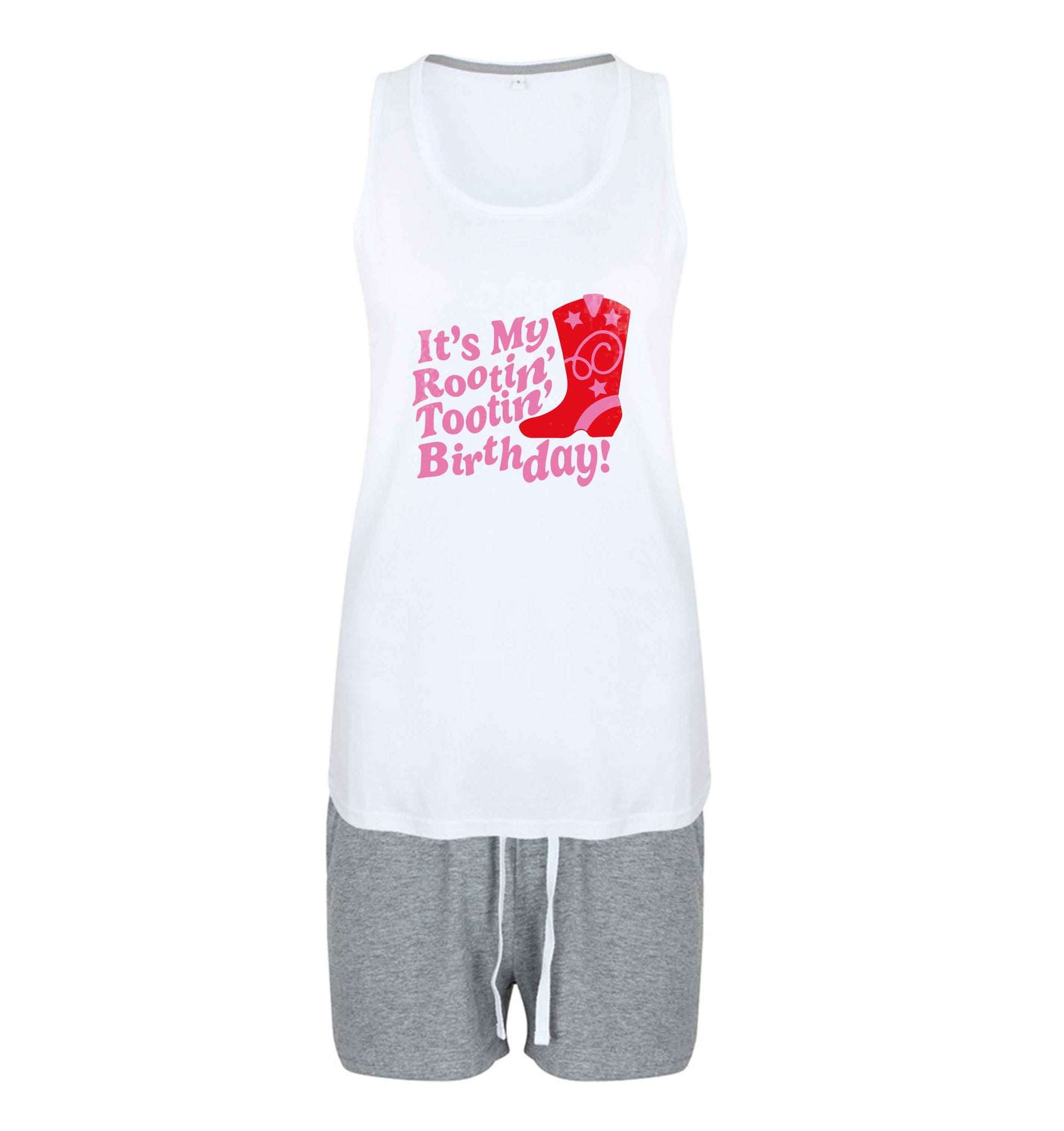 It's my rootin' tootin' birthday! size XL women's pyjama shorts set in pink 