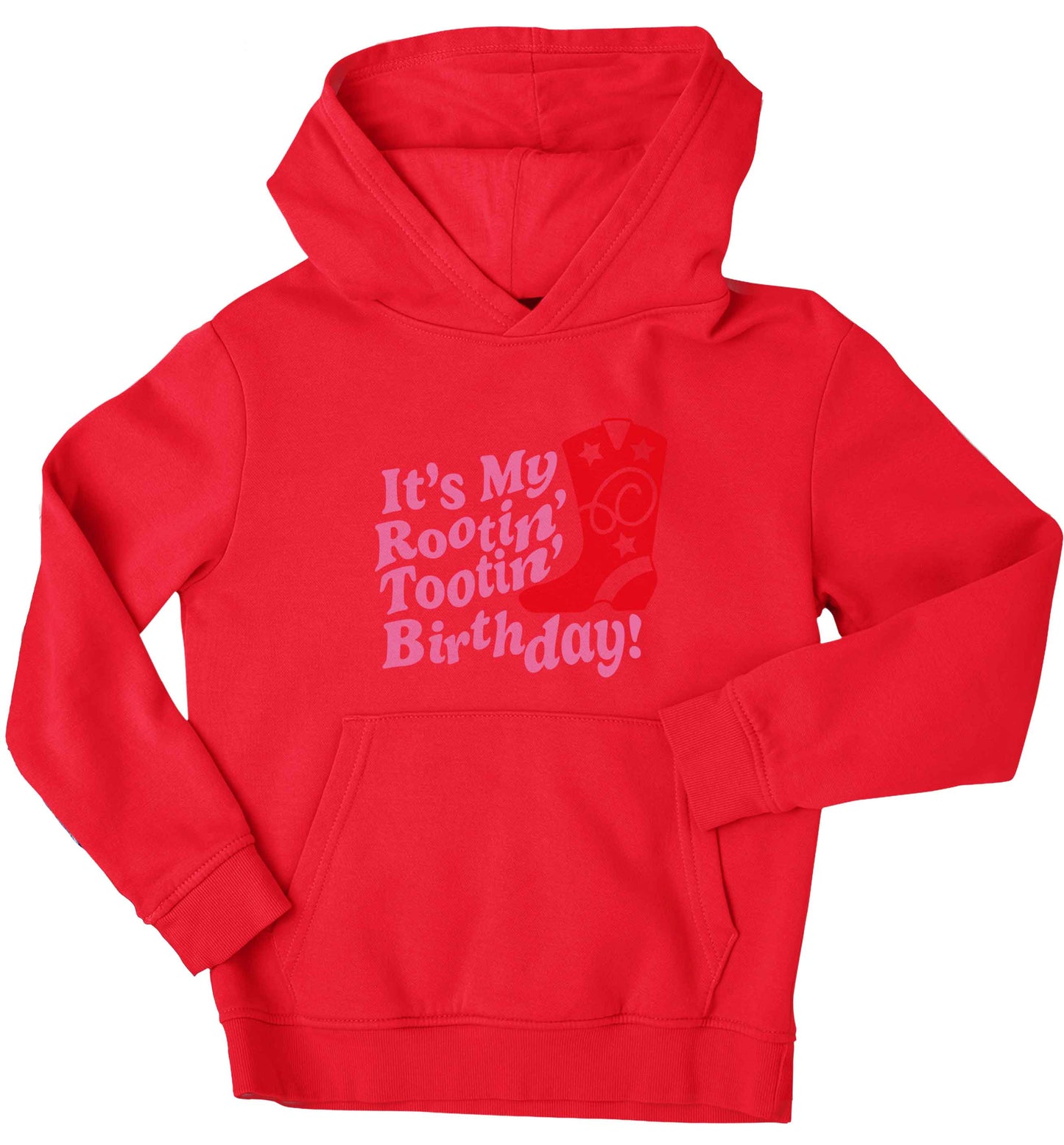 It's my rootin' tootin' birthday! children's red hoodie 12-13 Years