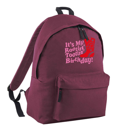 It's my rootin' tootin' birthday! maroon adults backpack